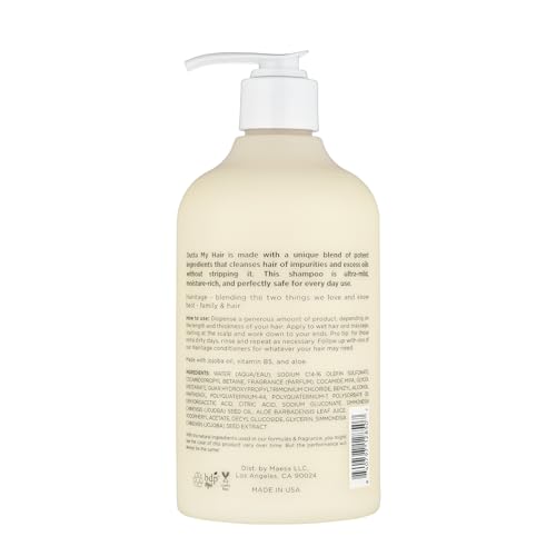 Hairitage Gentle Daily Hydrating and Moisturizing Shampoo For Dry Hair with Jojoba Oil + Aloe Vera - Ultra-Mild + Moisture-Rich - Improves Dry, Brittle Strands, 13 fl. oz.